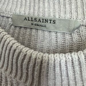 All Saints Women's Light Gray Turtleneck Sweater